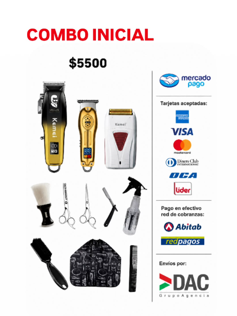 Categoría COMBOS — insumos de barbería